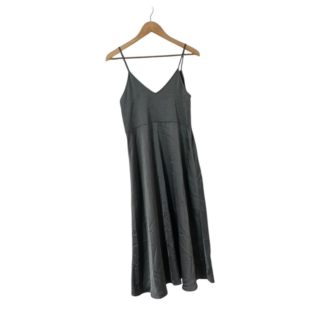 ANTHROPOLOGIE Daily Practice Slip Gray Silver Midi Dress - Picture 4 of 7